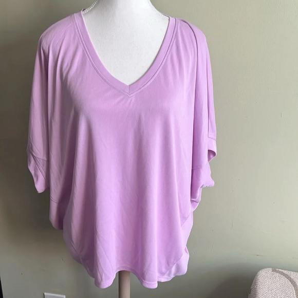 Chico’s lavender Sandwashed Wedge Tee - Picture 3 of 16